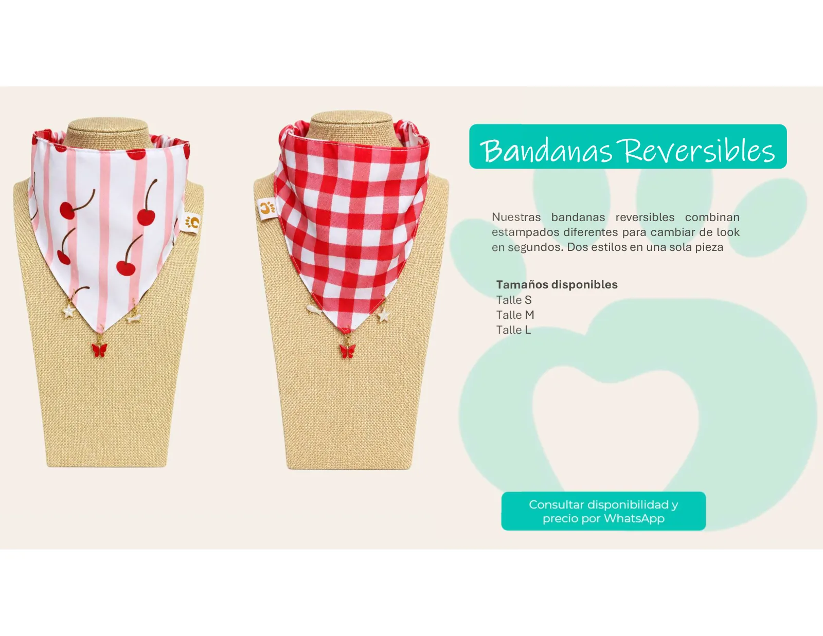 Página 11 de 33: Tamaños disponibles Talle S Talle M Talle L Nuestras bandanas reversibles combinan estampados diferentes para cambiar de look en segundos. Dos estilos