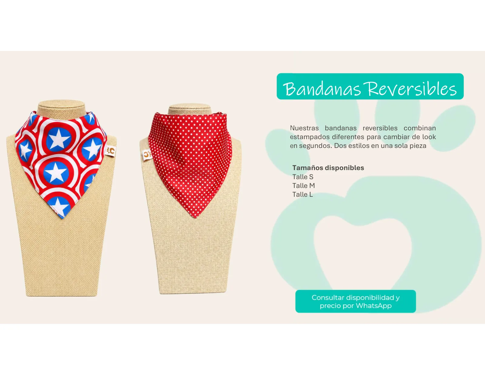 Página 13 de 33: Tamaños disponibles Talle S Talle M Talle L Nuestras bandanas reversibles combinan estampados diferentes para cambiar de look en segundos. Dos estilos