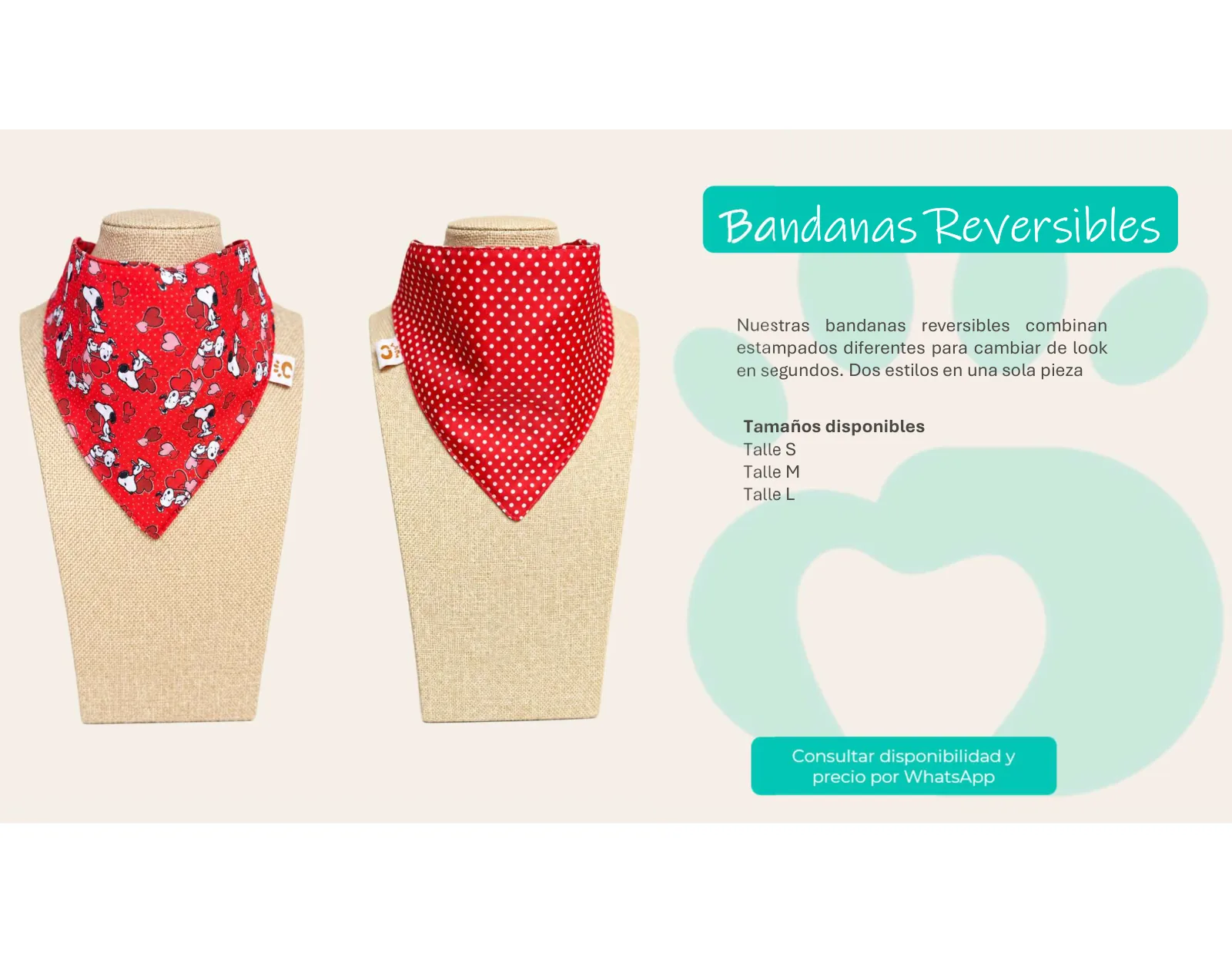 Página 14 de 33: Tamaños disponibles Talle S Talle M Talle L Nuestras bandanas reversibles combinan estampados diferentes para cambiar de look en segundos. Dos estilos